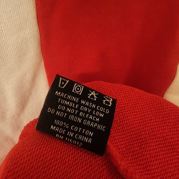 90s Wu-Wear WuTang Red White Blue Color Block Sweatshirt Hoodie Mens Medium - Picture 6 of 8